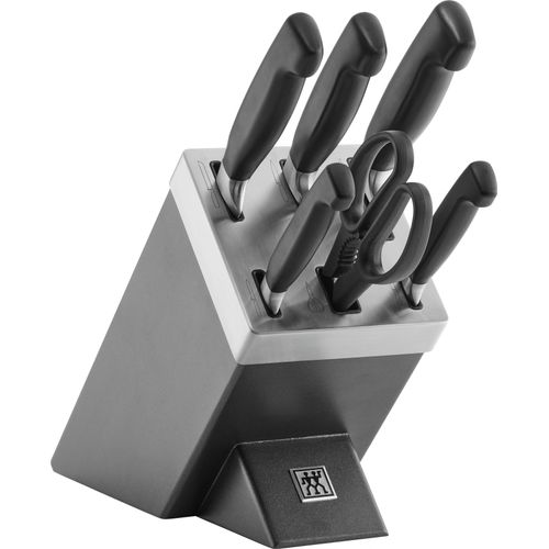 Messerblock ZWILLING "****Vier Sterne", grau, B:11,4cm H:21cm L:29cm, Messerblöcke, selbstschärfend