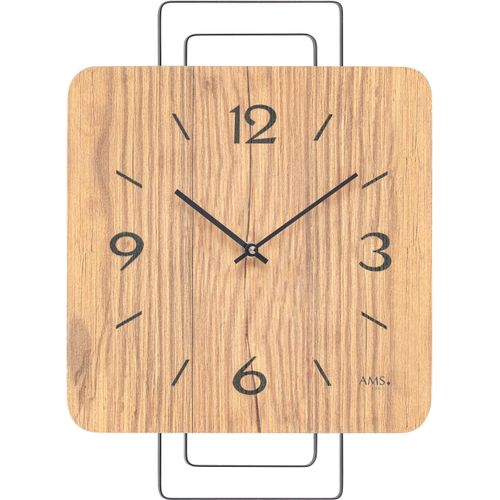Wanduhr AMS, schwarz, Wanduhren, B/H/L: 30cm x 5cm x 42cm, Made in Germany,Wohnzimmer,Esszimmer,Küche,Arbeitszimmer,Büro,Flur