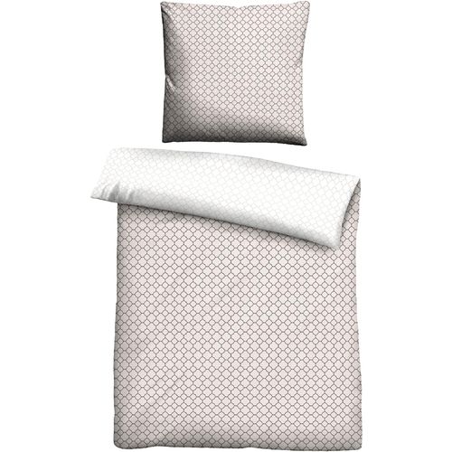 Bettwäsche BIBERNA Gr. 4, grau (taupe), B/L: 200cm x 200cm, Mako-Satin, B/L: 80cm x 80cm & 80cm x 80cm, Mako-Satin, 100% Baumwolle, Bettwäsche