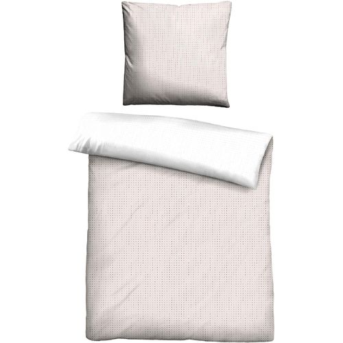 Bettwäsche BIBERNA Gr. 4, grau (taupe), B/L: 200cm x 200cm, Mako-Satin, B/L: 80cm x 80cm & 80cm x 80cm, Mako-Satin, 100% Baumwolle, Bettwäsche