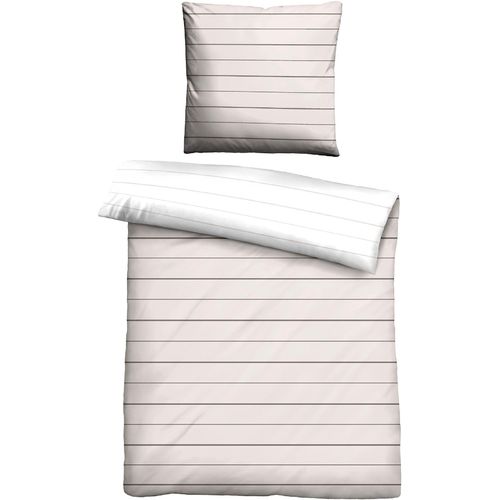 Bettwäsche BIBERNA Gr. 4, grau (taupe), B/L: 200cm x 200cm, Mako-Satin, B/L: 80cm x 80cm & 80cm x 80cm, Mako-Satin, 100% Baumwolle, Bettwäsche