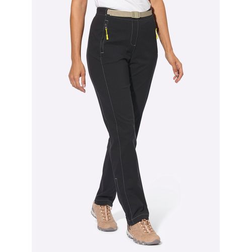 Outdoorhose CASUAL LOOKS, Damen, Gr. 54, Normalgrößen, schwarz, 95% Polyamid, 5% Elasthan, unifarben, lang, Hosen