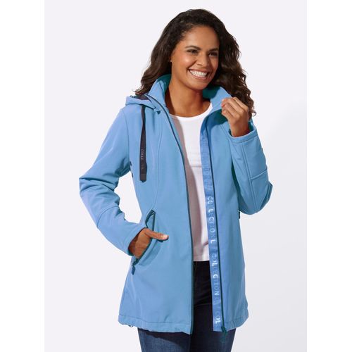 Softshelljacke CASUAL LOOKS, Damen, Gr. 52, blau (himmelblau), 94% Polyester, 6% Elasthan, unifarben, Langarm, Jacken