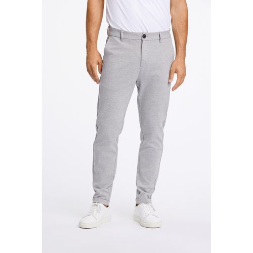 Stoffhose LINDBERGH, Herren, Gr. XXL, N-Gr, grau (lt grau mix), Stoff, Obermaterial: 75% Polyester, 22% Viskose, 3% Elasthan. Futter: 65% Polyester, 35% Baumwolle, meliert, casual, slim fit knöchellang, Hosen, mit Stretch