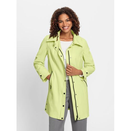 Langjacke CASUAL LOOKS, Damen, Gr. 36, grün (pistazie), 64% Baumwolle, 36% Polyamid, unifarben, Langarm, Jacken