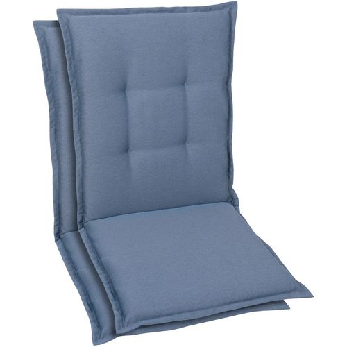 Sitzauflage GO-DE, blau, B:50cm H:7cm T:108cm, Polyester, Polyurethan, Polsterauflagen, Maße ca.: 50 cm x 108 cm x 7 cm