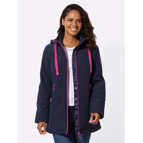 Softshelljacke CASUAL LOOKS, Damen, Gr. 18, blau (marine), 94% Polyester, 6% Elasthan, unifarben, Langarm, Jacken