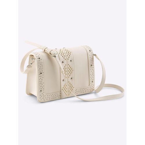 Handtasche HEINE, Damen, Gr. B/H/T: 26cm x 18cm x 8cm, beige (champagner), Metall, Viskosemischung, unifarben, Taschen