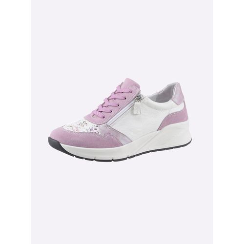 Sneaker CASUAL LOOKS, Damen, Gr. 41, rosa (hortensie, weiß), Glattleder, Veloursleder, sportlich, Schuhe