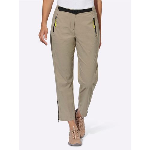 Outdoorhose CASUAL LOOKS, Damen, Gr. 44, Normalgrößen, braun (schlamm), 95% Polyamid, 5% Elasthan, unifarben, 7/8-Länge, Hosen