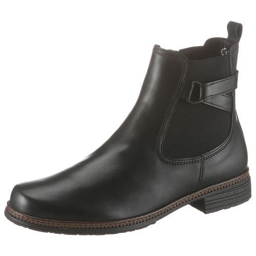 Chelseaboots GABOR, Damen, Gr. 40, schwarz, Kalbsleder, unifarben, klassisch, Schuhe, Blockabsatz, Stiefelette, Businessmode mit Stretcheinsatz, Topseller