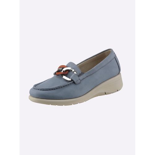 Slipper CASUAL LOOKS, Damen, Gr. 38, blau (himmelblau), Leder, modisch, Schuhe