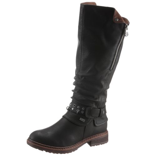 Winterstiefel RIEKER, Damen, Gr. 39, Varioschaft, schwarz, Lederimitat, klassisch, Schuhe, Winterboots, Blockabsatz, mit TEX-Membran, Varioschaft