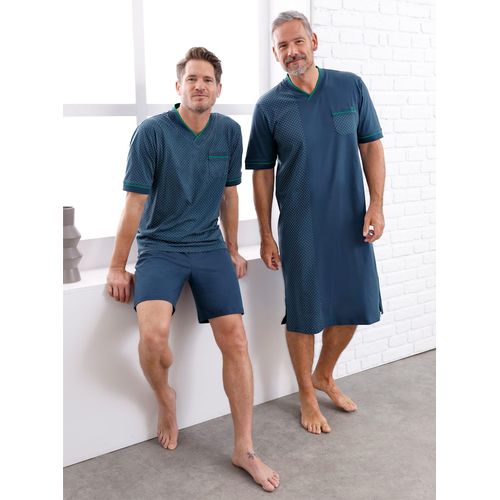 Shorty KINGS CLUB, Herren, Gr. 52/54, blau (dunkelblau), 100% Baumwolle, Homewear-Sets