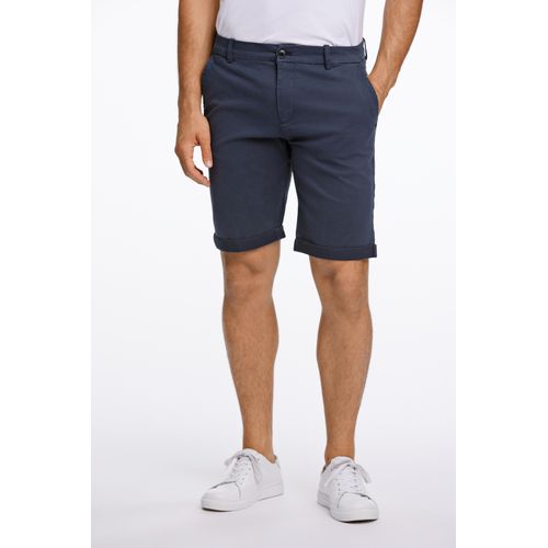 Chinoshorts LINDBERGH, Herren, Gr. XL, N-Gr, blau (dk blau), Stoff, Obermaterial: 98% Baumwolle, 2% Elasthan, unifarben, casual, slim fit kniefrei, Hosen, mit Stretch