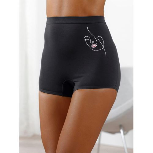 Panty WÄSCHEPUR Gr. 44/46, schwarz (schwarz, bedruckt), Damen, 95% Baumwolle, 5% Elasthan, Unterhosen