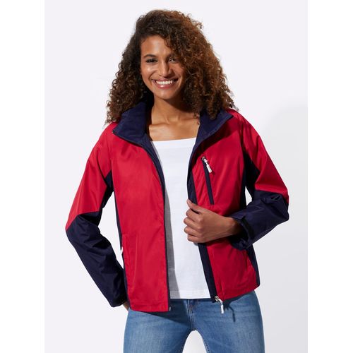 Funktionsjacke CASUAL LOOKS, Damen, Gr. 44, rot (rot, marine), 100% Polyester, Kragen:100% Polyester, gemustert, mehrfarbig, Langarm, Jacken