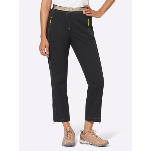 Outdoorhose CASUAL LOOKS, Damen, Gr. 38, Normalgrößen, schwarz, 95% Polyamid, 5% Elasthan, unifarben, 7/8-Länge, Hosen