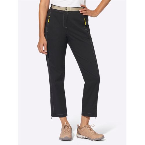 Outdoorhose CASUAL LOOKS, Damen, Gr. 42, Normalgrößen, schwarz, 95% Polyamid, 5% Elasthan, unifarben, 7/8-Länge, Hosen