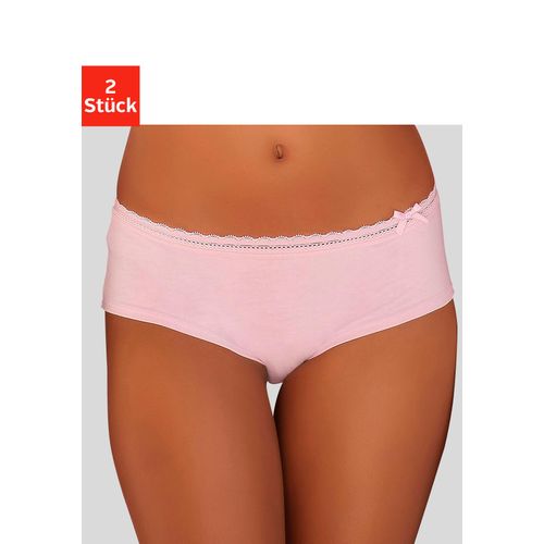 Panty NUANCE Gr. 40/42, rosa (rosenholz, weiß), Damen, Stoff, Obermaterial: 80% Baumwolle, 12% Elasthan, 8% Polyamid, Unterhosen, aus weicher Baumwolle