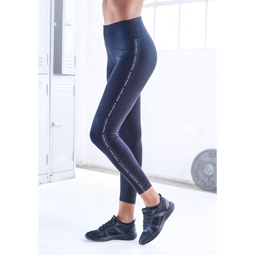 Leggings LASCANA ACTIVE, Damen, Gr. M (40/42), N-Gr, schwarz, Jersey, Obermaterial: 95% Baumwolle, 5% Elasthan, unifarben, sportlich, figurbetont lang, Hosen, mit breitem Komfortbund