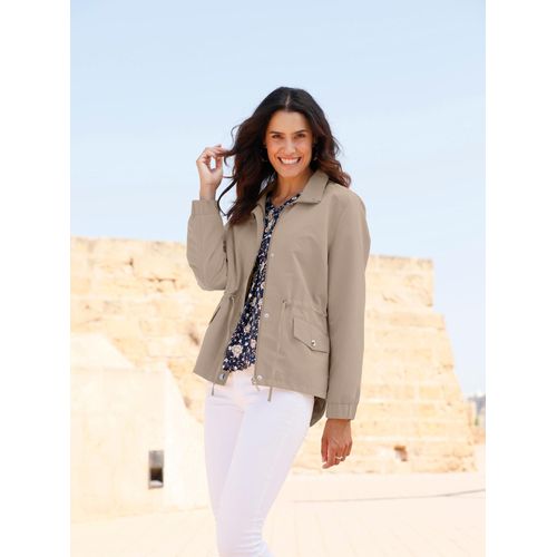 Langjacke INSPIRATIONEN, Damen, Gr. 42, beige (sesam), 100% Polyester, unifarben, Langarm, Jacken