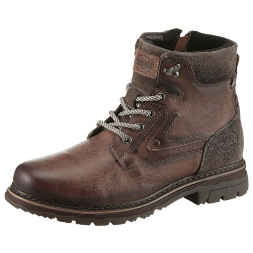 Schnürboots DOCKERS BY GERLI, Herren, Gr. 41, braun (dunkelbraun), Nappaleder, used, modisch, Schuhe, Winterstiefel, Schnürstiefel, Business Stiefel im Used Look