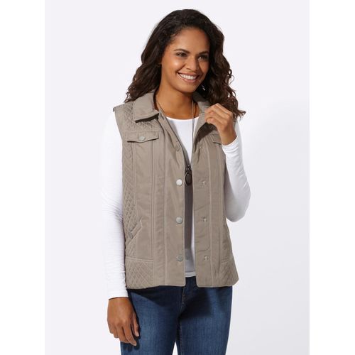 Steppweste CASUAL LOOKS, Damen, Gr. 42, grau (taupe), 100% Polyester, Wattierung:100% Polyester, unifarben, Westen