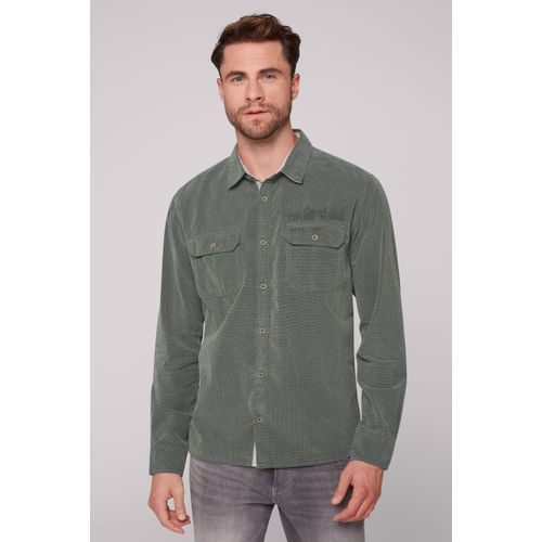 Langarmhemd CAMP DAVID, Herren, Gr. 4XL, Normalgrößen, grün (forest), Material: 100% Baumwolle, bestickt, casual, regular fit normal, Langarm 1-Knopf-Manschette, Hemden, aus Baumwolle