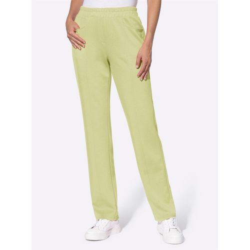 Sweathose HEINE, Damen, Gr. 50, Normalgrößen, grün (pistazie), 50% Modal, 44% Polyester, 6% Elasthan, unifarben, lang, Hosen