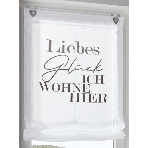 Raffrollo HEINE HOME Gr. 3, grau (weiß, grau), B:80cm H:130cm, Raffrollos