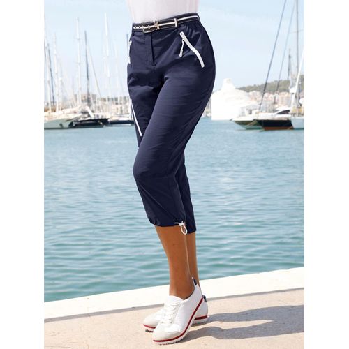 Outdoorhose CASUAL LOOKS, Damen, Gr. 42, Normalgrößen, blau (marine), 95% Polyamid, 5% Elasthan, unifarben, 3/4-Länge, Hosen