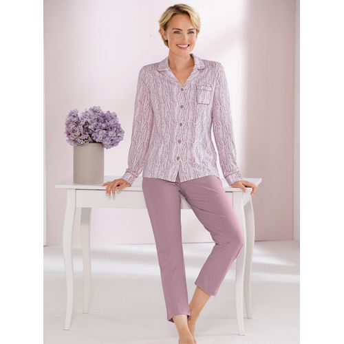 Schlafanzug WÄSCHEPUR, Damen, Gr. 40/42, lila (mauve), 100% Baumwolle, Homewear-Sets