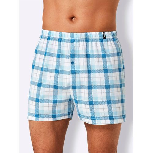 Boxershorts WÄSCHEPUR, Herren, Gr. 8, anthrazit, topas, kariert, 100% Baumwolle, Unterhosen