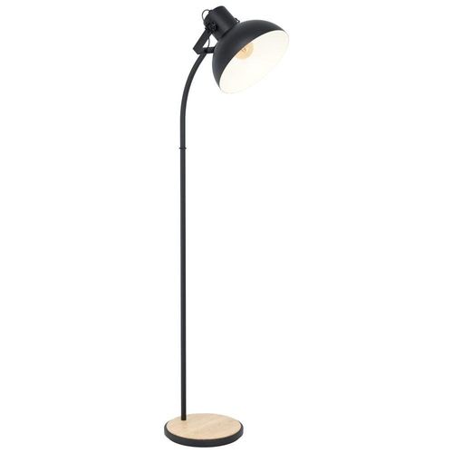 Stehleuchte LUBENHAM schwarz, braun E27 1X28W L:47,5cm B:30cm H:160cm mit Fußtrittschalter