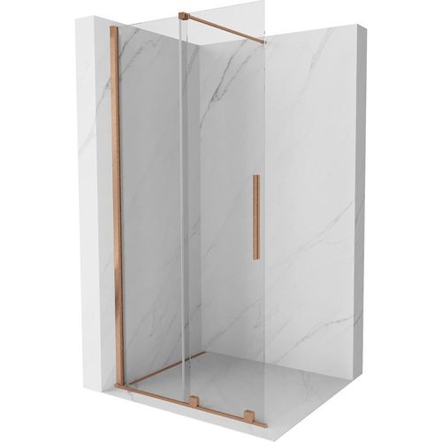 Mexen Velar Schiebe-Duschwand 100x200cm, 8mm Kupfer, transparent