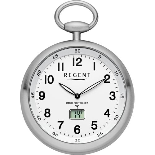 Taschenuhr REGENT, silber (edelstahlfarben), Taschenuhren, Herren, Quarzuhr, Herrenuhr, Funk, Kette