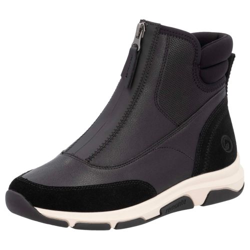 Winterboots REMONTE, Damen, Gr. 37, schwarz, Leder, Veloursleder, Textil, sportlich, Schuhe, Keilabsatz, Winterstiefelette, High Top-Sneaker mit Schurwollfutter