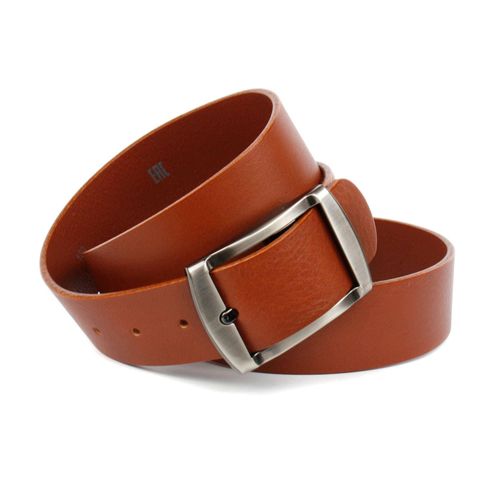 Ledergürtel ANTHONI CROWN, Damen, Gr. 110, braun (cognac), Leder, unifarben, Gürtel, mit Dornschließe in schwarz