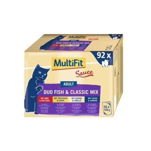 MultiFit Adult Sauce Duo Fish & Classic Mix Multipack XXL 92x100g