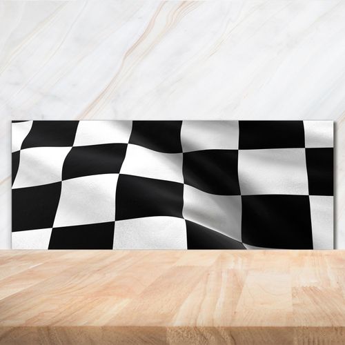 Tulup® Küchenrückwand Spritzschutz aus Glas -125x50 -Spritzschutz auf gehärtetes Glas Deko Sonstige Karierte Flagge