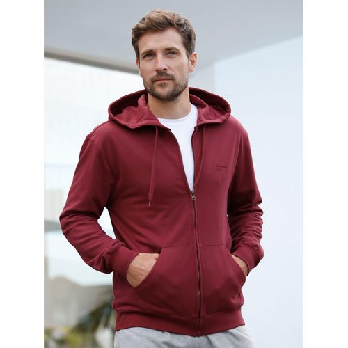 Sweatjacke CATAMARAN, Herren, Gr. 44/46, rot (bordeaux), 100% Baumwolle, Langarm, Sweatjacken