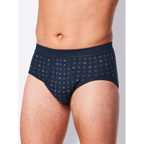 Slip SCHIESSER, Herren, Gr. 5, blau (marine, bedruckt), 100% Baumwolle, Unterhosen