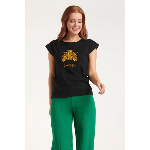 Smashed Lemon 24690 zwart t-shirt met borduursel