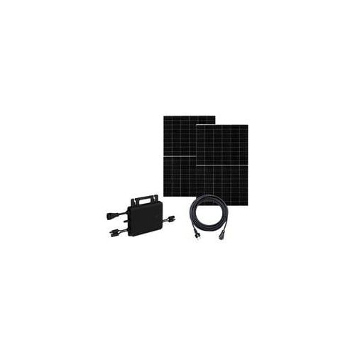 Balkonkraftwerk-Set BKW880/800_6 Bifazial, Black Frame 0% 0% MWST, bifaziales Doppelglas, inkl. HMS-800W-2T WIFI