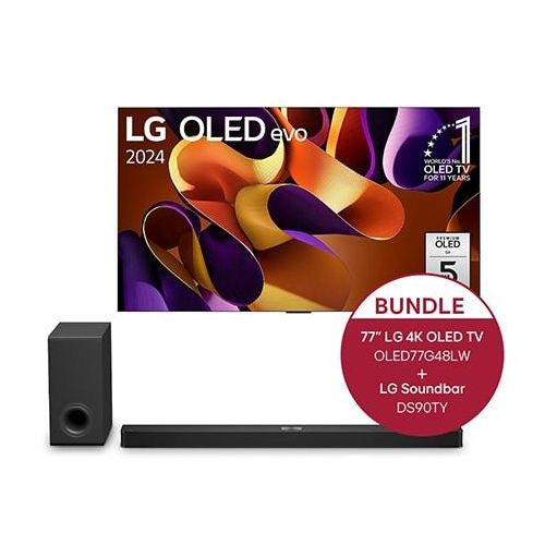 LG 77" OLED evo G4 4K Smart TV + 5.1.3 Kanal TV Soundbar DS90TY mit Dolby Atmos OLED77G48LW.DS90TY Fernseher