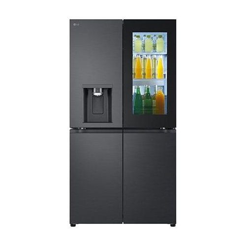 LG MultiDoor Kühlschrank mit InstaView (E, 637L, 179,2 cm hoch) mit Eis, Crushed Ice und Wasserspender & internem Wassertank GMG961EVKE