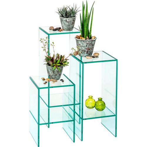 Blumentisch PAROLI, transparent (transparent, transparent, transparent), B:25cm H:56cm T:25cm, Tische