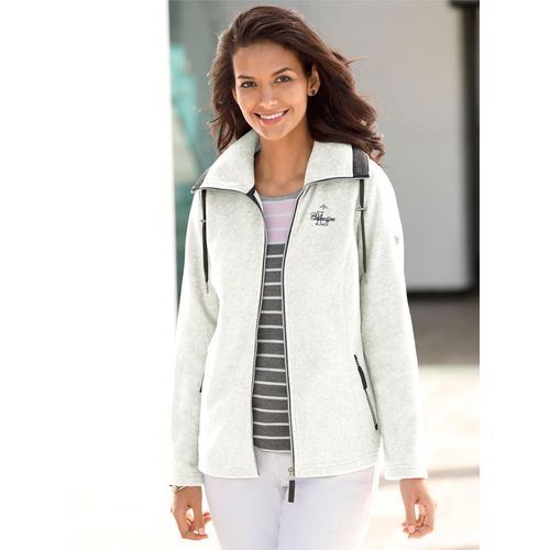 Fleecejacke CASUAL LOOKS, Damen, Gr. 48, beige (ecru), 100% Polyester, unifarben, Langarm, Jacken