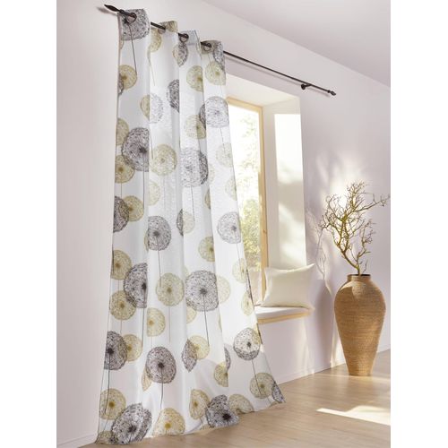 Vorhang HEINE HOME Gr. 4, grau (weiß, taupe), B:135cm H:245cm, Polyester, Gardinen